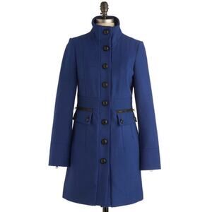 Jack by BB Dakota Cobalt Meme Coat Blue Jacket Small Viral Structured Zip Button